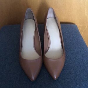 Three inch camel coloured heels